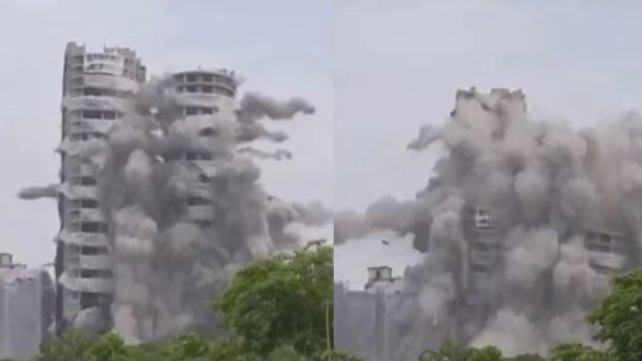 Supertech Twin Tower Demolition Live, ध्वस्त हुआ ट्विन टाॅवर्स | tOTAL TV |