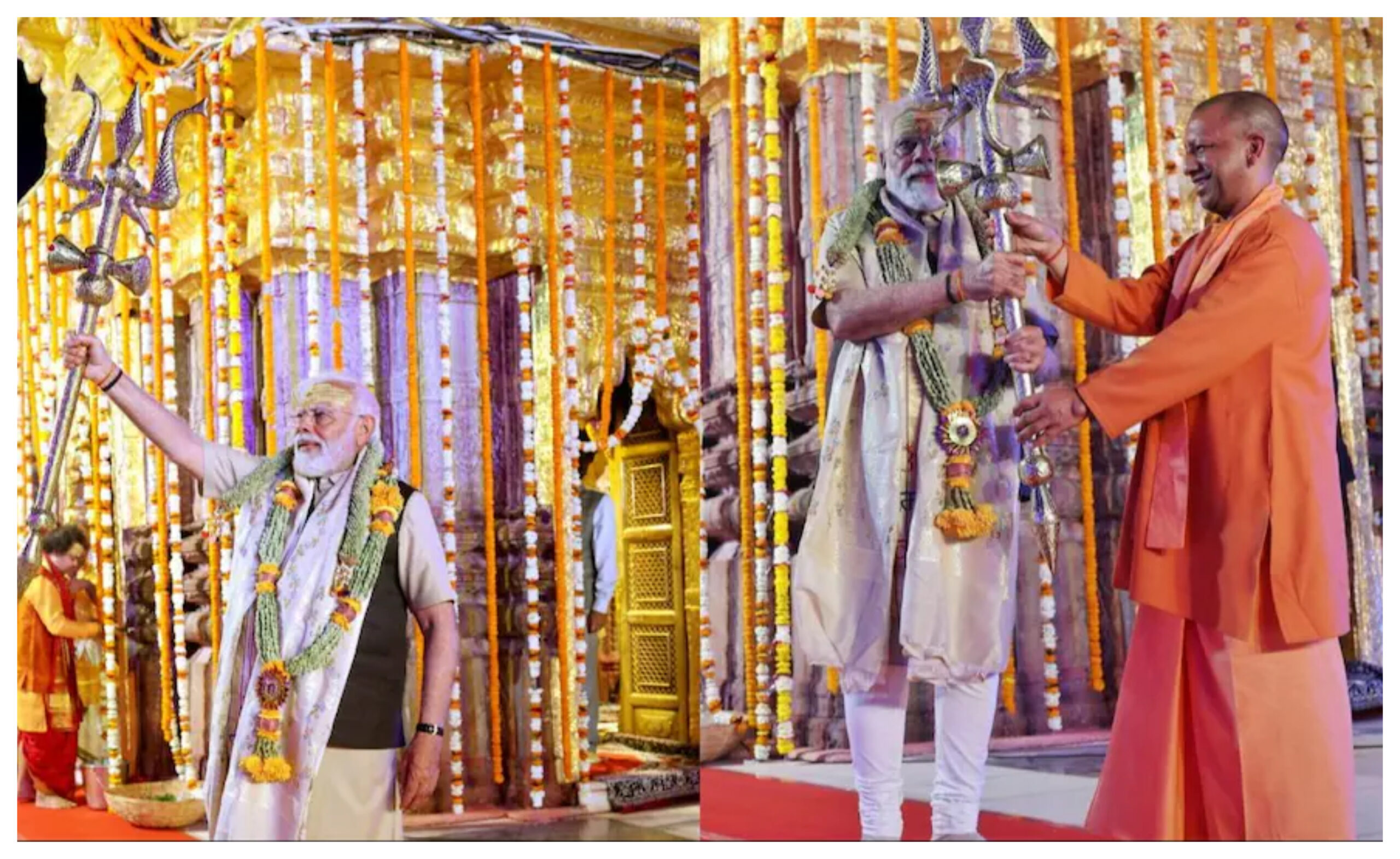 UP: PM Modi did road show in Varanasi, visited Kashi Vishwanath temple,