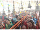 Delhi: Huge crowd of devotees in the ancient Hanuman temple of Connaught Place on Hanuman Jayanti.