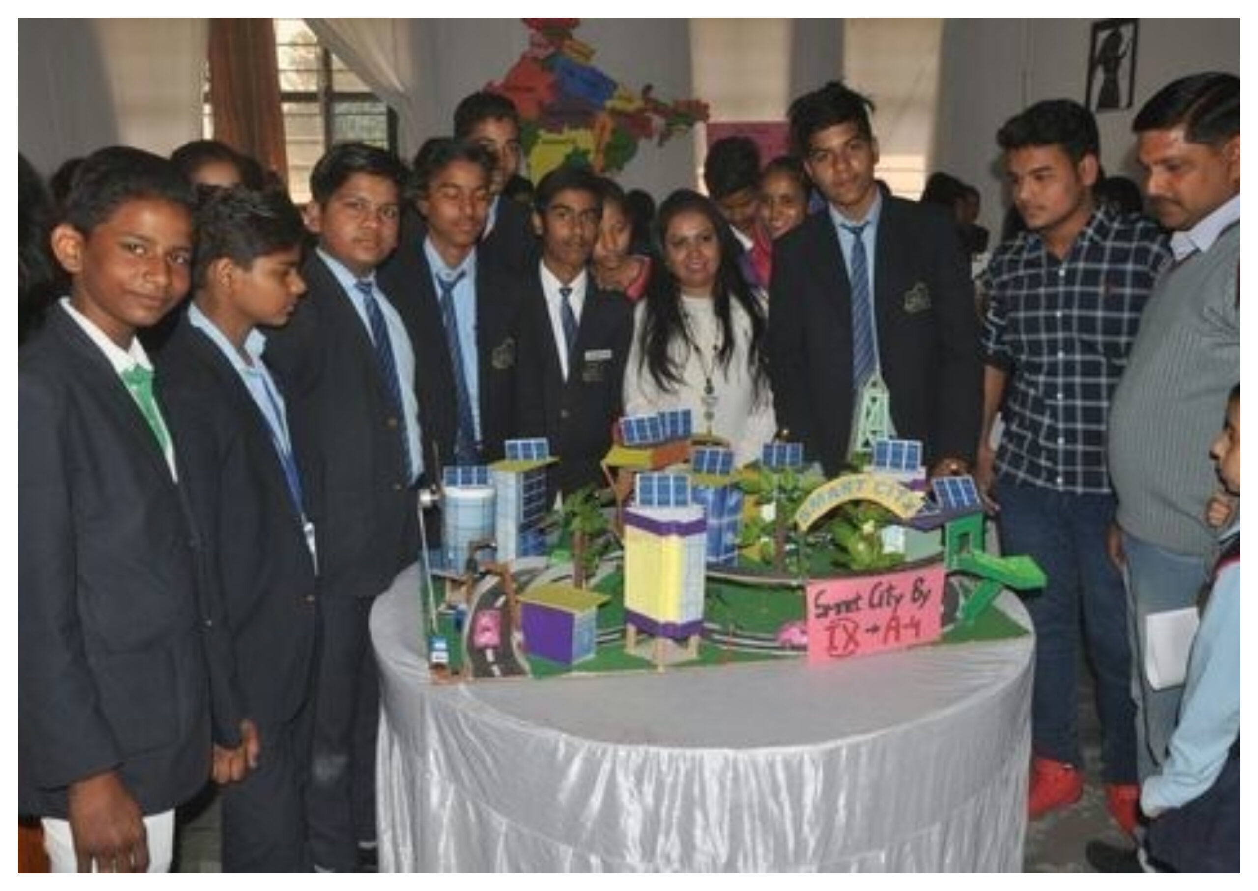 Manipur: School children in Imphal put up an exhibition of their own hand made things.,