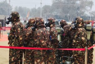 Prayagraj: Training camp organized to deal with chemical accidents during Maha Kumbh Mela in Prayagraj.