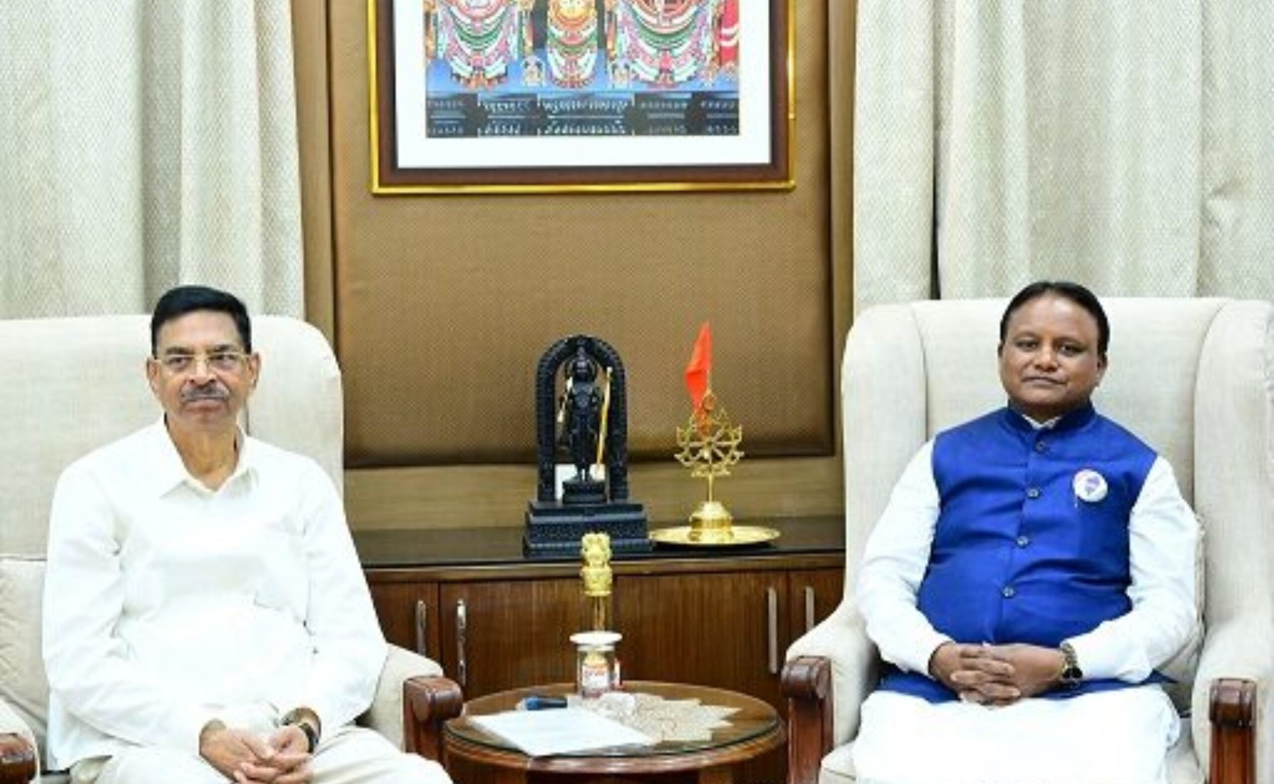 Odisha: Meeting between Governor Hari Babu Kambhampati and CM Mohan Charan Majhi,