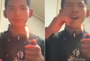 Man&rsquo;s face catches fire,Man Face Fire Viral Video, Man face catches fire in shocking stunt,real Ghost Rider