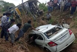 Karnataka: Car-lorry collision in Chitradurga, 5 people died on the spot, Tipper car collision, Karnataka road accident, five killed in Kollegal, Karnataka traffic police, major road accident, major road accident in Kollegal, Karnataka, five died on the spot