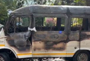 Fire in Mini Bus: