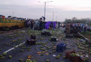 Uttar Pradesh: Vehicle carrying mangoes falls from flyover in Agra, four dead, Agra news, agra latest news, agra today news, agra viral news, agra news update, agra police, agra, Agra News in Hindi, Latest Agra News in Hindi, Agra Hindi Samachar, Agra, Agra News, Agra Samachar, Agra Crime, Agra Police- #agra, #LatestNews, #police, #HindiNews,#AgraCrime, #accident