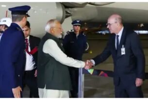 pm-modis-visit-brazil-pm-modi-arrived-in-brazil-on-a-4-day-visit-received-a-grand-welcome-from-nris- PM Modi arrives in Brazil from Argentina, BRICS summit, PM Narendra Modi arrives in Brazil