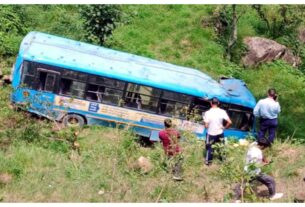 Eight people died, 21 injured as bus fell into a ditch in Mandi, Himachal Pradesh