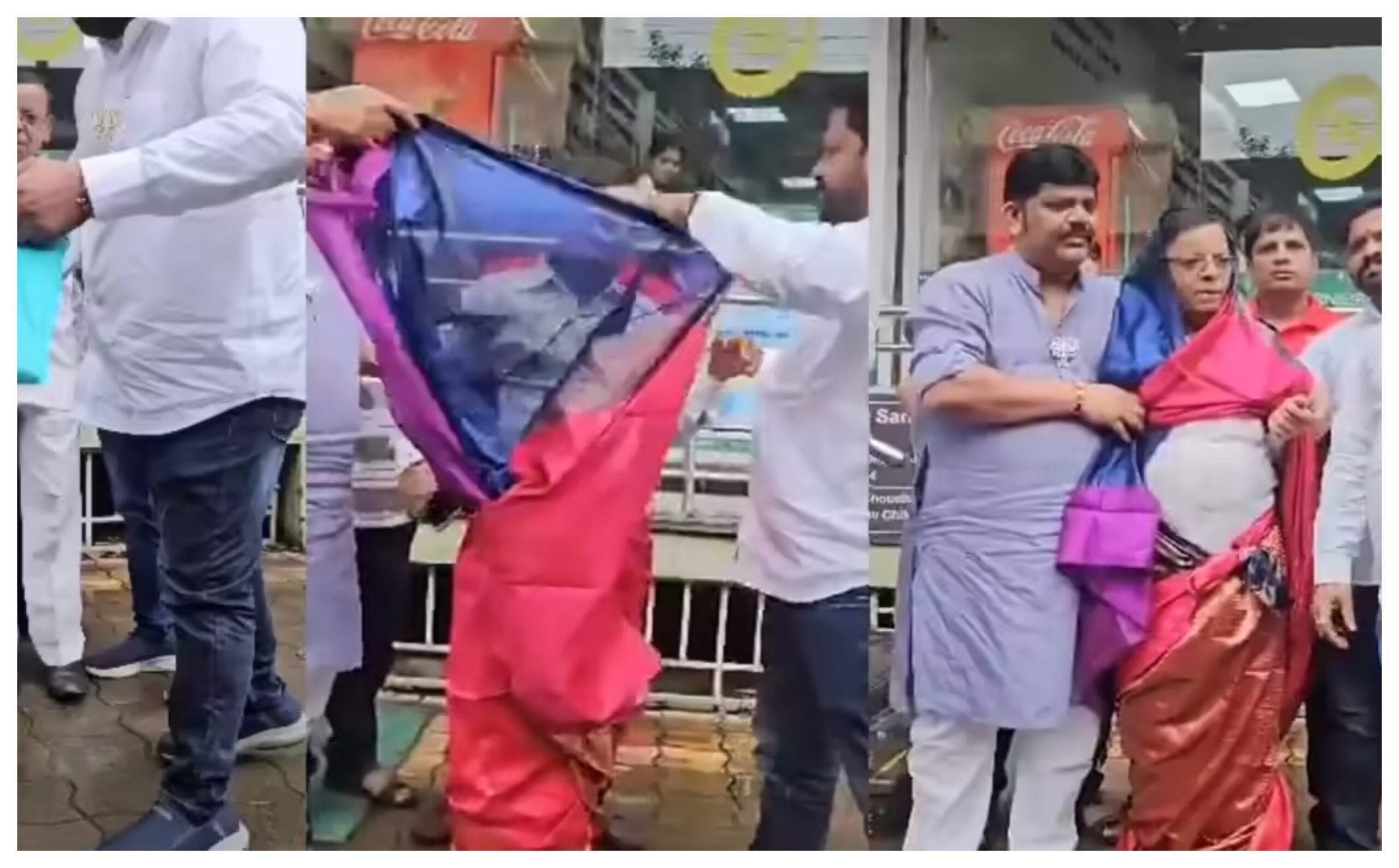 Maharashtra: Controversy over PM Modi's photo, Congress leader humiliated by being made to wear a saree