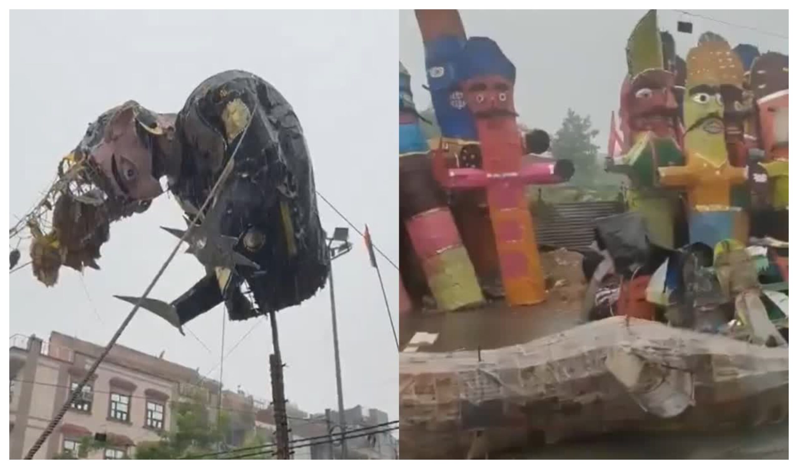 Rajasthan: Heavy rains in Jaipur destroy Ravana effigies, causing huge losses to artisans.