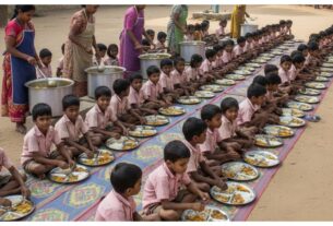 Madhya Pradesh: Mid-day meal served on newspaper to children in government school, administration takes action