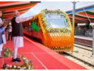 Varanasi: PM Modi flagged off four new 'Vande Bharat' Express trains in Varanasi.