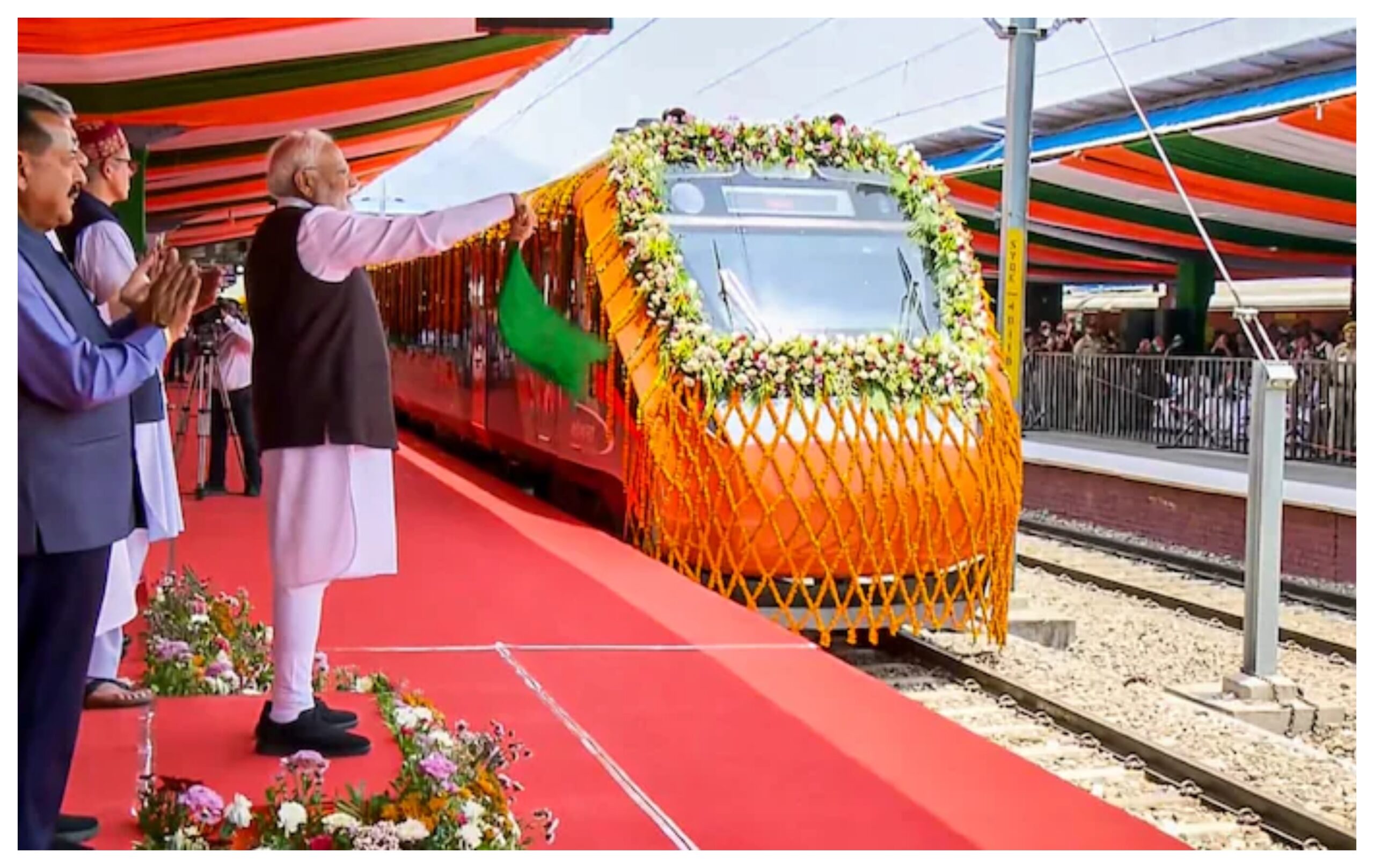 Varanasi: PM Modi flagged off four new 'Vande Bharat' Express trains in Varanasi.