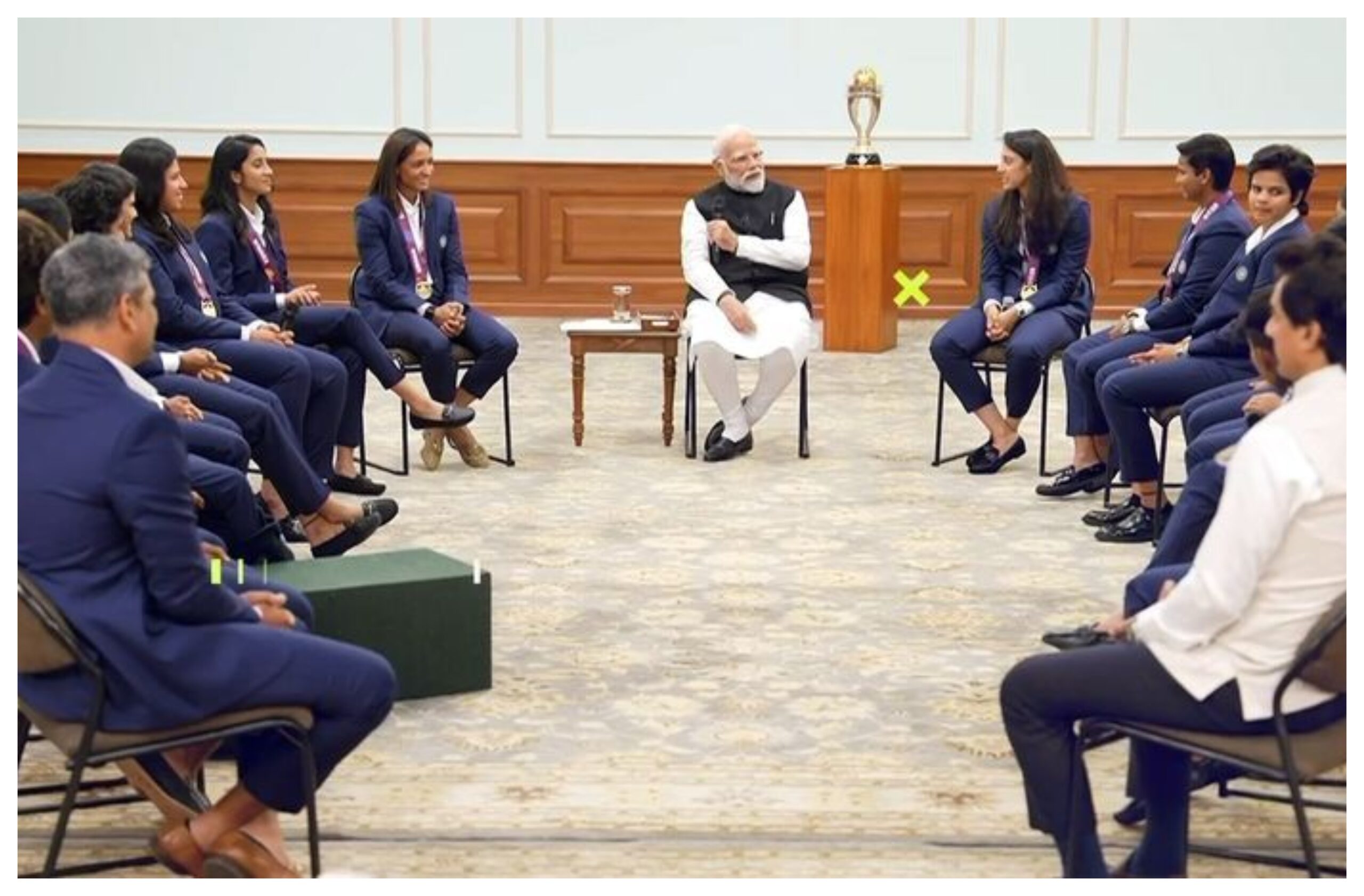 New Delhi: The World Cup-winning women's team also discussed tattoos and skin care with the Prime Minister.