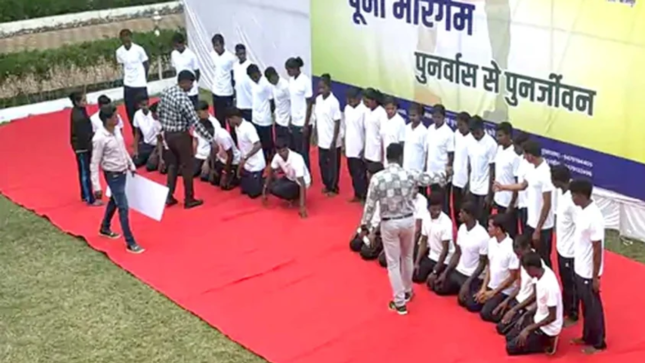 Chhattisgarh: 34 Naxalites surrender in Bijapur, 26 of them had a bounty of Rs 84 lakh announced on them.