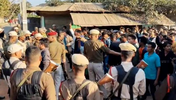 Assam violence, Karbi Anglong clashes, Assam internet suspension, Tribal land encroachment protests Assam, Violence over encroachers in Karbi Anglong, Police action in Assam tribal areas, Karbi Anglong district law and order, Demand to remove encroachers Assam