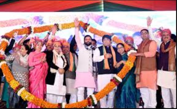 Viksit Gurugram Maharally, Nayab Singh Saini, Gurugram development projects, Haryana CM Gurugram, Gurugram metro extension, Bhondsi metro line, Airport express line, Mukesh Sharma MLA, Gurugram civil hospital, Gurugram bus stand, Smart roads Gurugram, Dwarka Expressway metro, Company Bag rally, Traffic advisory Gurugram, Haryana news Gurugram">