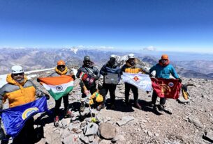 Indian Mountaineering: The joint team of NIM and JIM&WS successfully climbed Mount Aconcagua in Argentina