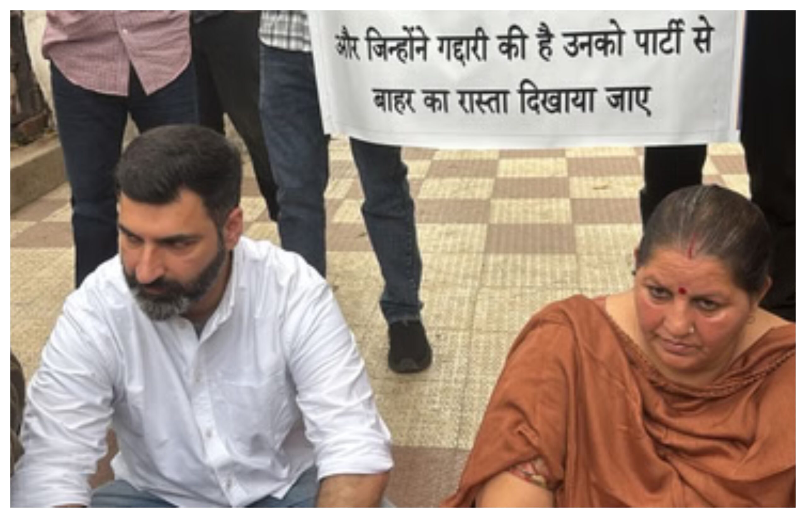 Haryana: Uproar over Congress MLAs' cross voting... Gokul Setia and Manju Chaudhary staged a sit-in