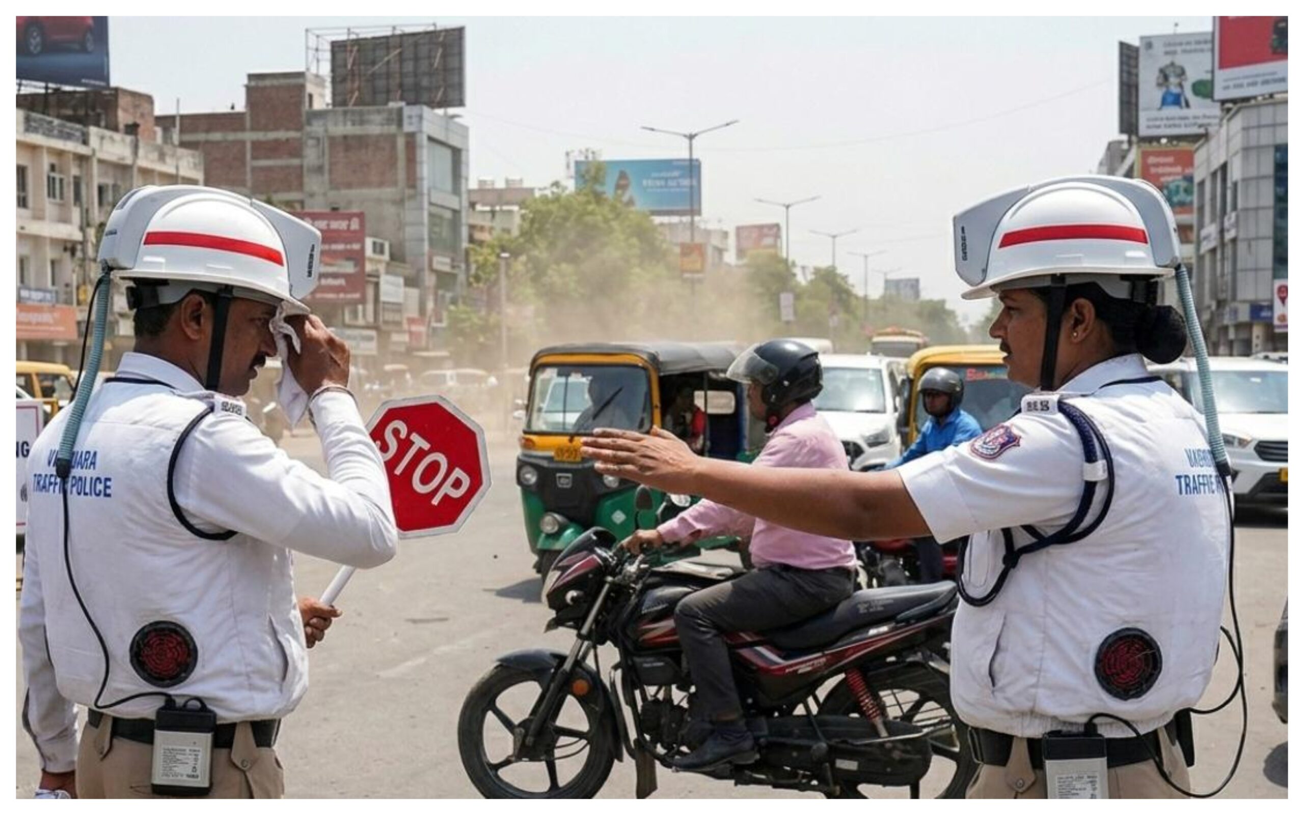 Gujarat: Ahmedabad Traffic Police tested 'cooling jacket' to protect from extreme heat and heat wave.