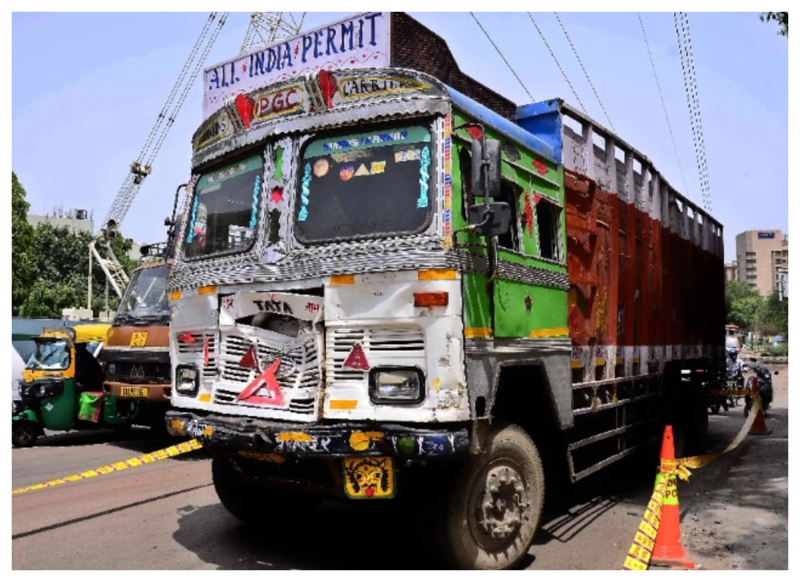 Karnataka: Two people died after a poultry vehicle collided with a parked truck in Belagavi.