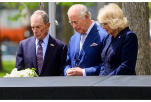 King Charles: "King Charles visits New York! Visits 9/11 Memorial, lays flowers at pool, Bloomberg joins him."