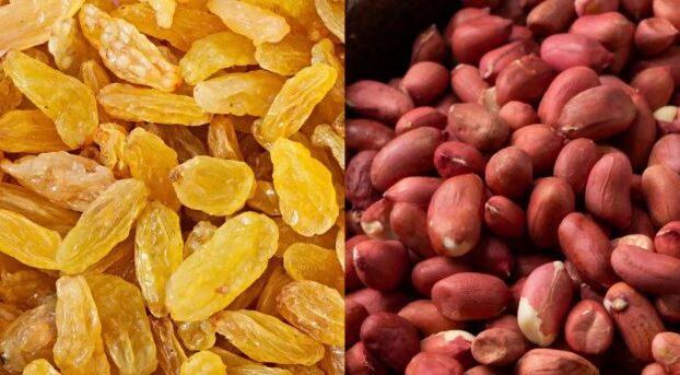 Benefits of Peanuts, What happens when you eat peanuts and raisins every day, benefits of eating peanuts and raisins together, Benefits of eating soaked raisins and peanuts in morning, रोज़ाना मूंगफली और किशमिश खाने से क्या होता है मूंगफली और किशमिश एक साथ खाने के फ़ायदे, सुबह भीगी हुई किशमिश खाने के फ़ायदे।