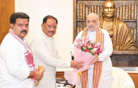 CM Sai Meet Amit Shah In Delhi, cm vishnu deo sai, home minister, amit shah, vishnu deo sai meet amit shah, aiia, All India Institute of Ayurveda,